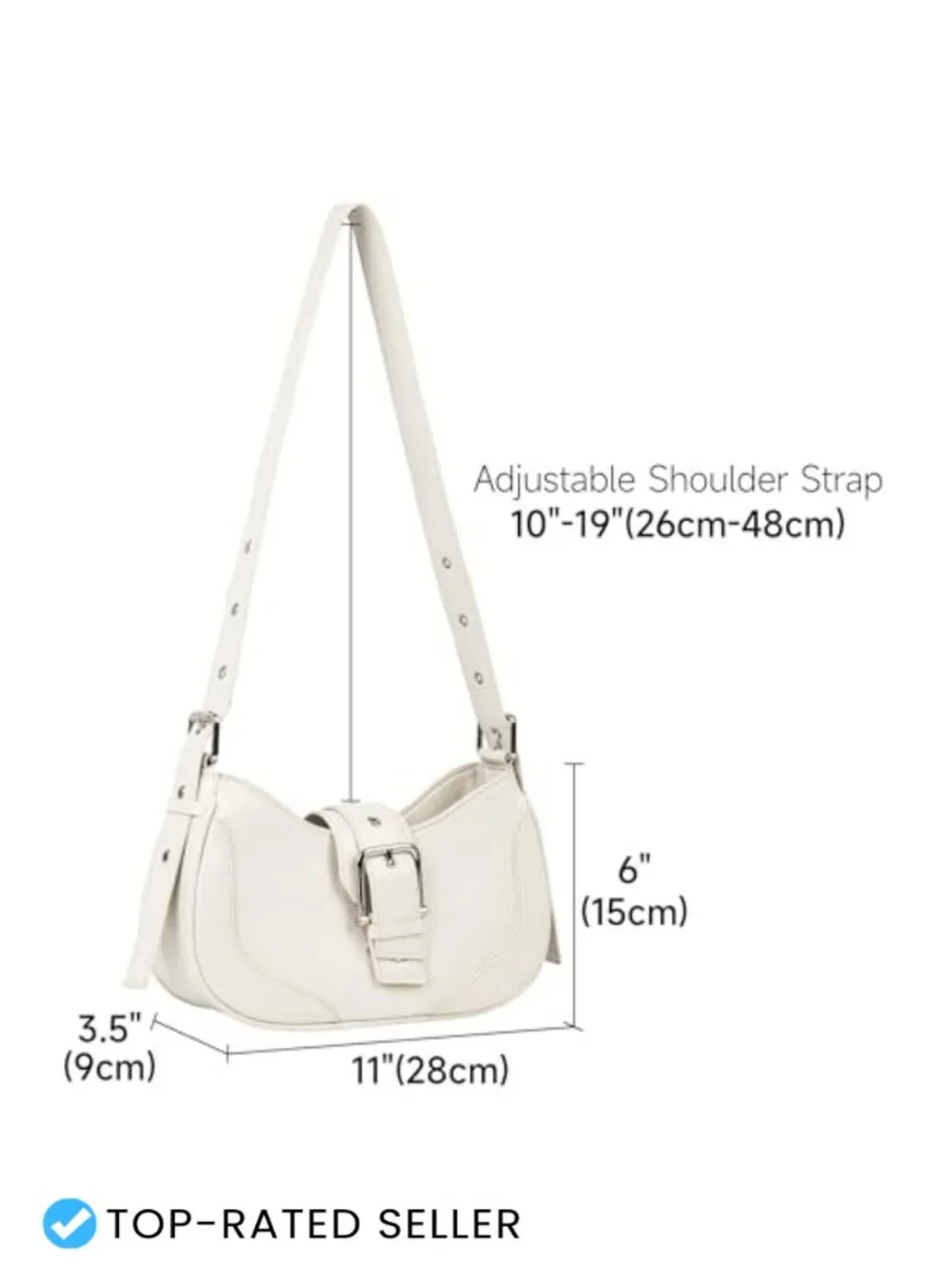Vegan Leather Crescent Hobo Shoulder Bag Crossbody Purse for Women